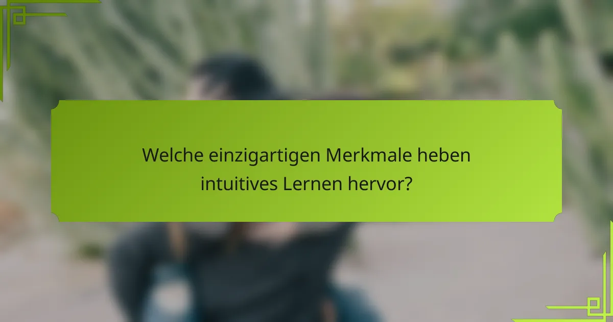 Welche einzigartigen Merkmale heben intuitives Lernen hervor?