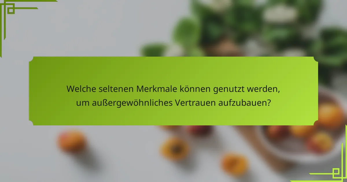 Welche seltenen Merkmale können genutzt werden, um außergewöhnliches Vertrauen aufzubauen?