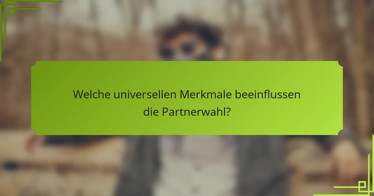 Welche universellen Merkmale beeinflussen die Partnerwahl?