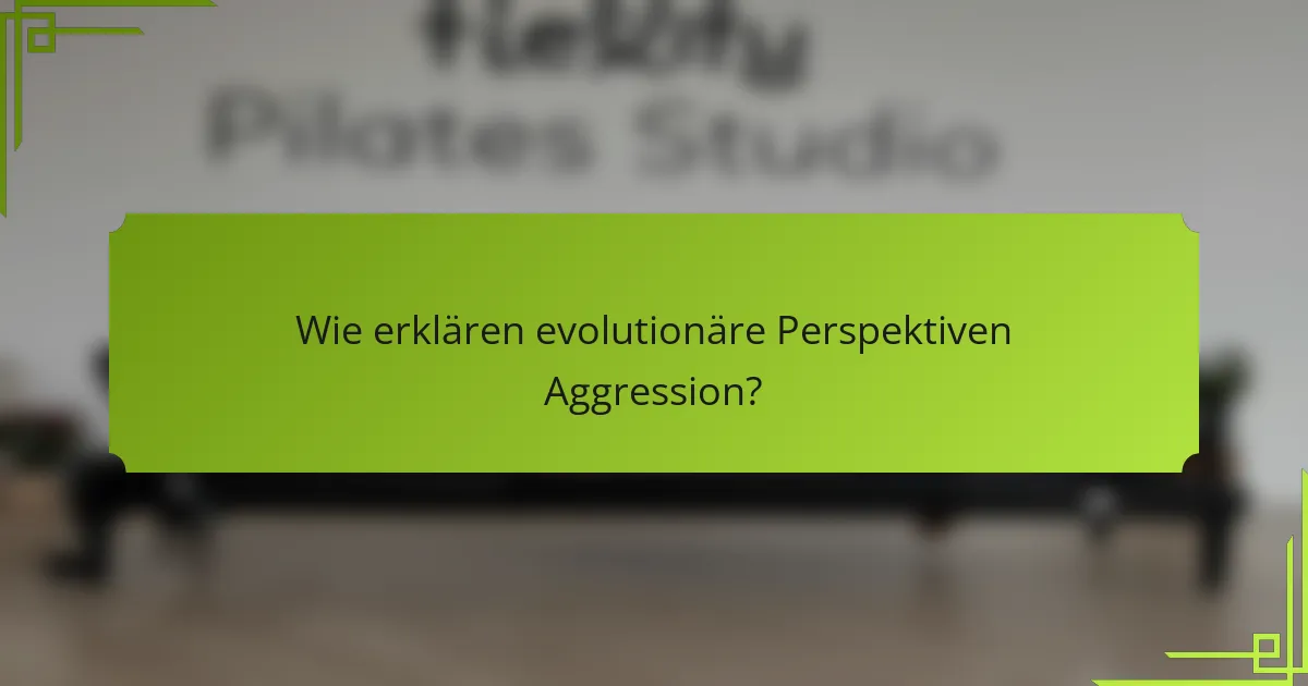 Wie erklären evolutionäre Perspektiven Aggression?